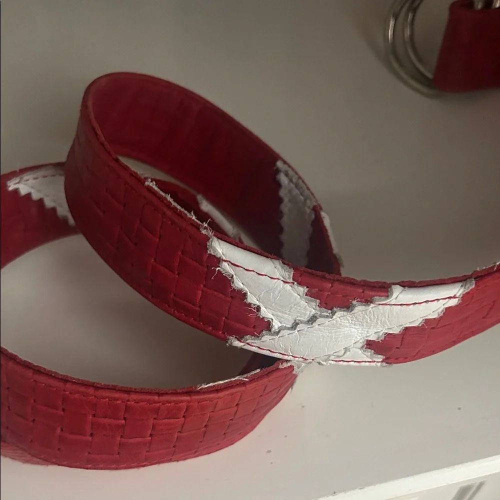 Stylish Red Woven Belt